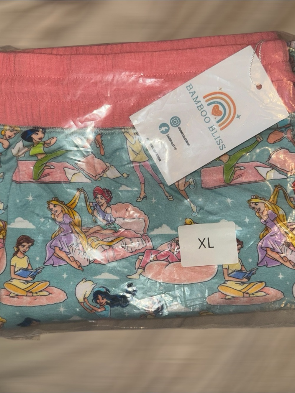 Bamboo Bliss XL Women’s Disney Princess Jogger - NEW IN BAG WITH TAGS